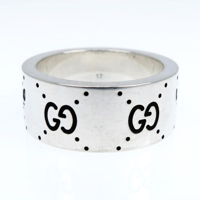 Gucci Adidas Collaboration Ring Engraving Wide Trefoil 17 AG 925 Jewelry — view 3