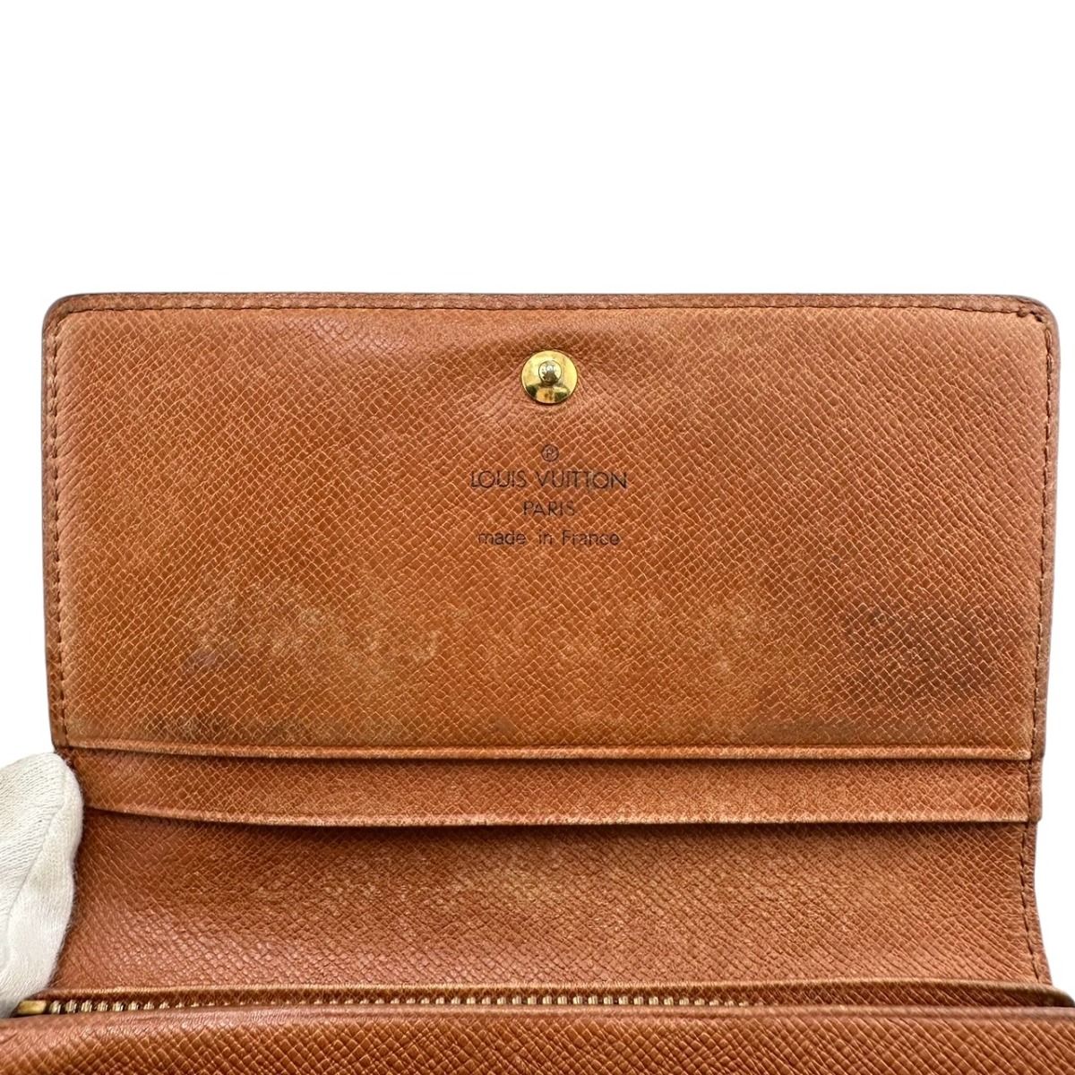 Louis Vuitton Monogram L-shaped Zipper Porte Monnaie Vie Tresor Fold — view 9