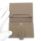 Hermes Bearn Card Case Etoupe Silver Hardware Veau Epsom — view 8