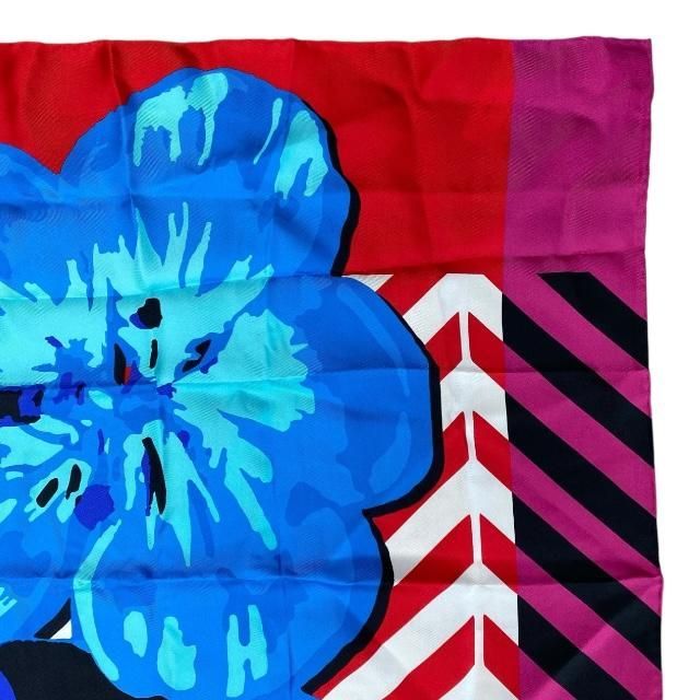 Christian Dior 22 Flp070 I615 2022 Flower Pop Scarf Silk Red Blue Pink — view 2