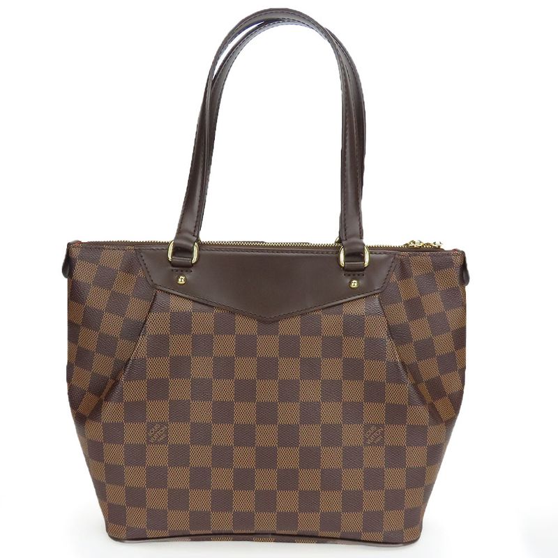 Louis Vuitton Tote Bag Westonminster PM Damier Leather Brown Daily Use — view 3