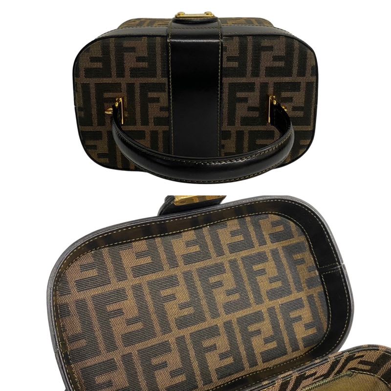 Fendi Zucca Pattern Logo Leather Canvas 2-Way