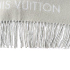 Louis Vuitton Echarpe Reykjavik 100% Cashmere Stole Grey Light Blue — view 7