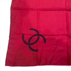 Chanel CC Logo Scarf Large Silk 100% Red — view 6
