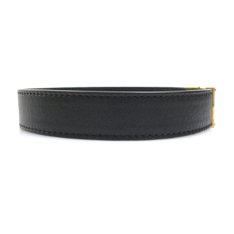 Celine Black Leather Gold-Tone Hardware Choker — view 3