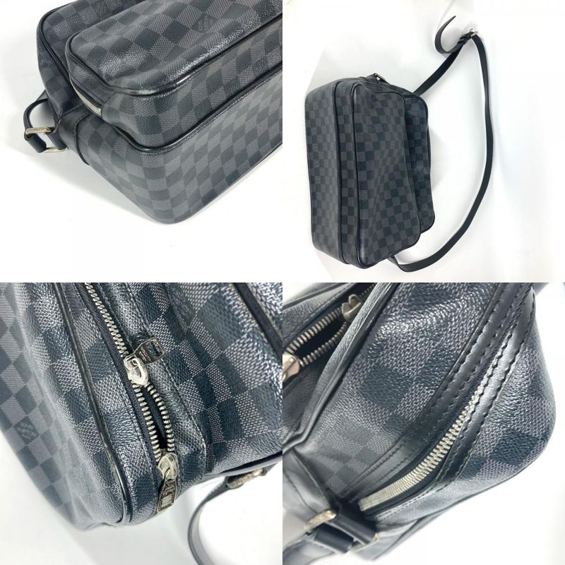 Louis Vuitton Io Shoulder Bag Damier Graphite Canvas Black — view 7