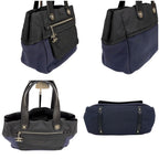 Chanel Paris Biarritz Mini Tote Shoulder Bag Navy Blue Black Bicolor — view 4