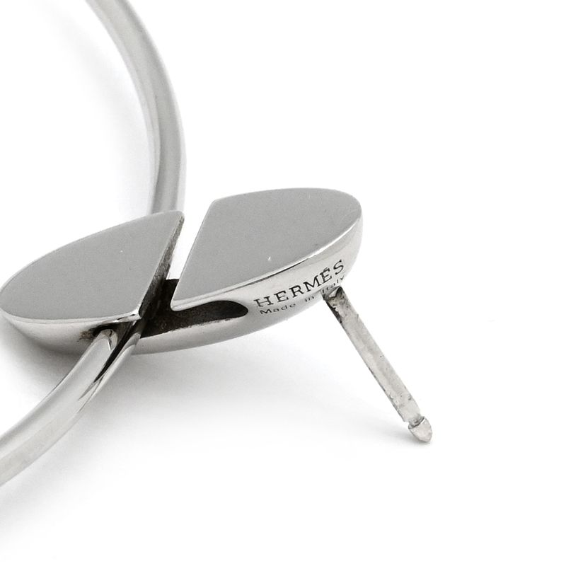 Hermes Earrings Silver 925 AG SV Loop Hoop Swing — view 7