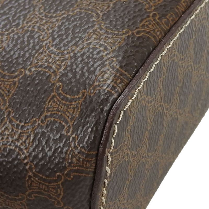 Celine Handbag Macadam Leather Brown Gold Hardware Vanity Bag Pouch — view 6