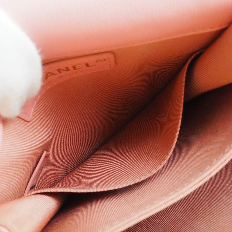 Chanel Chain Shoulder Boy As0130 Tweed And Lambskin Pink — view 6