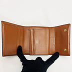 Celine Triomphe Brown Trifold Wallet Gold Hardware — view 3