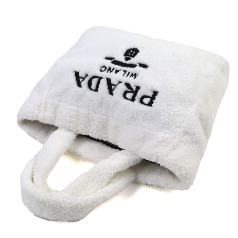 Prada 1 Bg130 Spugna Polyester Cowhide Triangle Logo Soft Terry Leta Ring — view 5