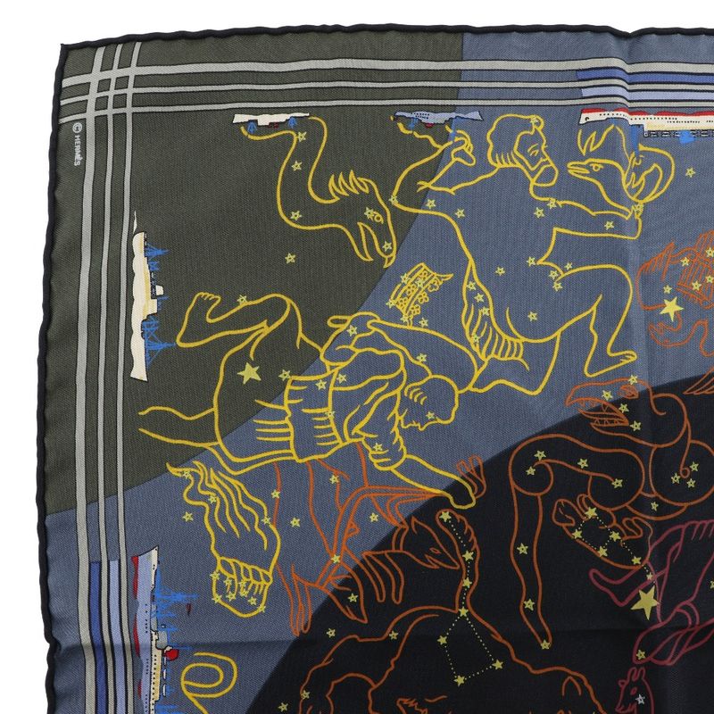 Hermes Carre 45 Petit Constellation Ship Orion Design Silk — view 2