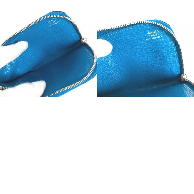 Hermes Coin Case Remix Duo Leather Blue — view 9
