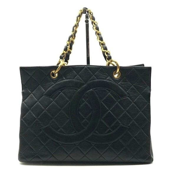 Chanel Grand Shopping Tote GST Caviar Shopper Quilted Chain Shoulder Bag Purse — view 4