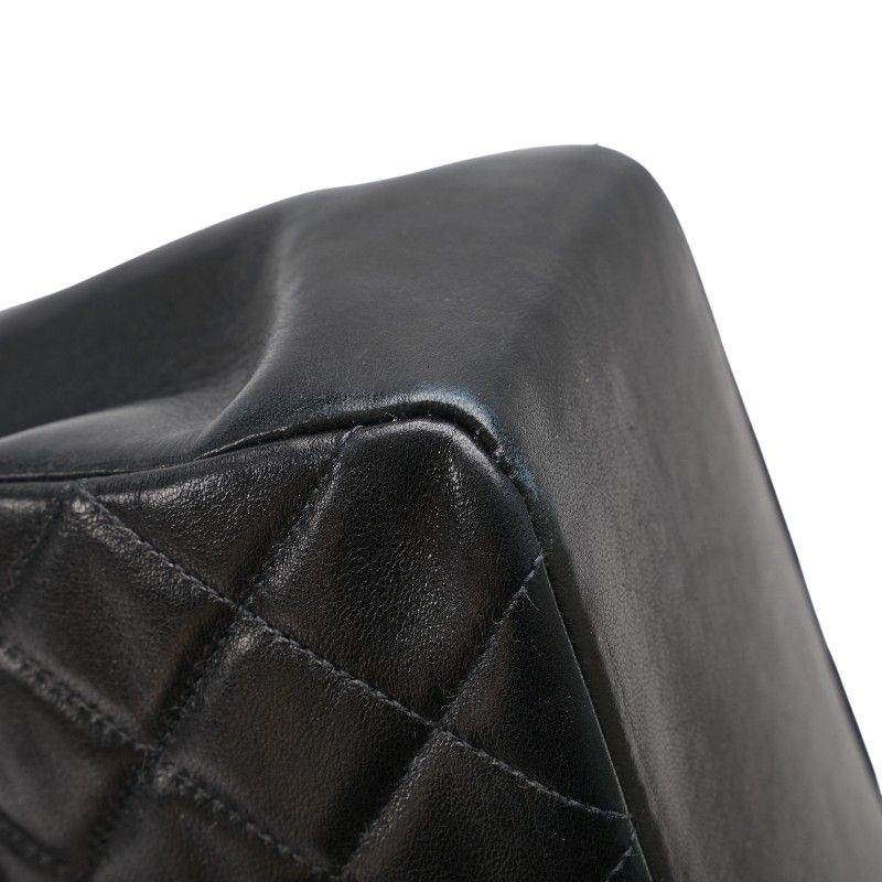 Chanel Quilted Handbag Top Handle Black Lambskin — view 4