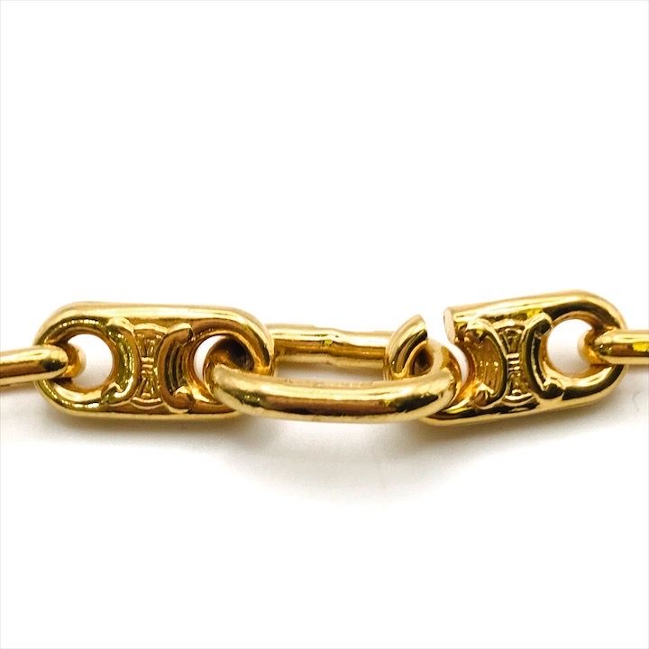 Celine Triomphe Long Chain Necklace Gold — view 5