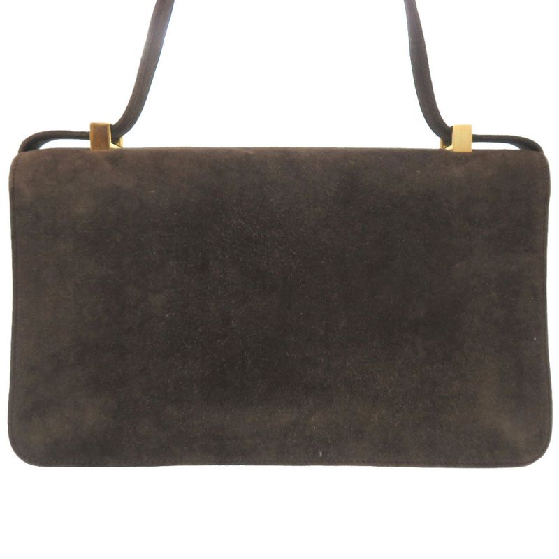 Hermes Ring De Dobris Brown Gold Hardware 00 Vintage Shoulder Bag — view 3