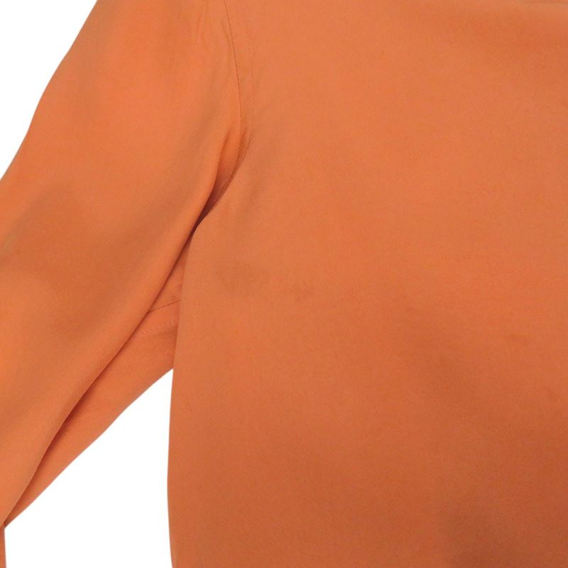 Hermes V-Neck Blouse with Scarf Silk Orange 0792 — view 9