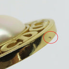 Christian Dior Earrings CD Logo Metal Gold Plated Accessories Faux Pearl — view 7