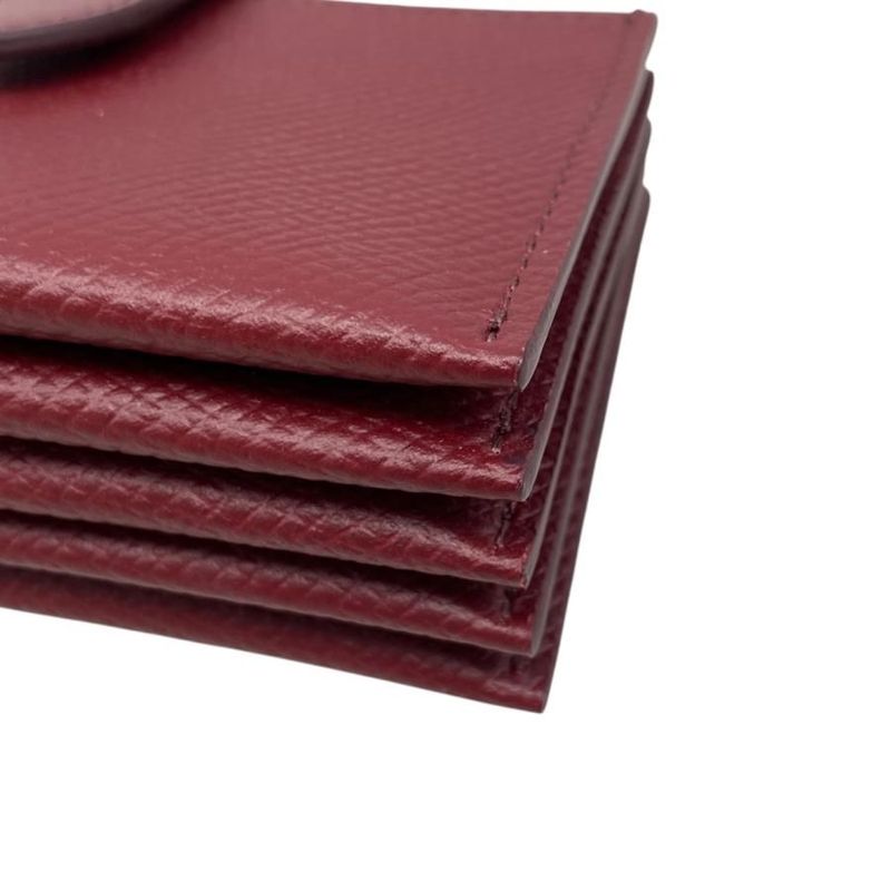 Celine Card Case Accordion Holder 10 B693 bfp Calfskin Logo Light Burgundy — view 5