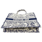 Christian Dior Tote Book Large M1286 Ztdt Toile de Jouy White Navy — view 4