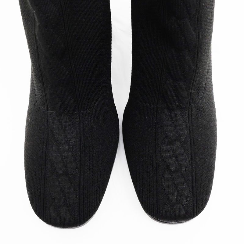 Hermes Jenna 90 Black Size 38 1 2 Short Knit Boots — view 9