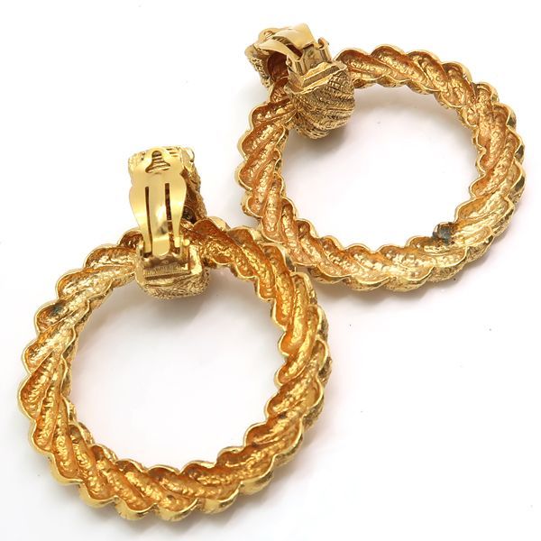 Chanel Earrings GP Hoop Ring 25 2738 Vintage Large Removable 2-Way — view 3