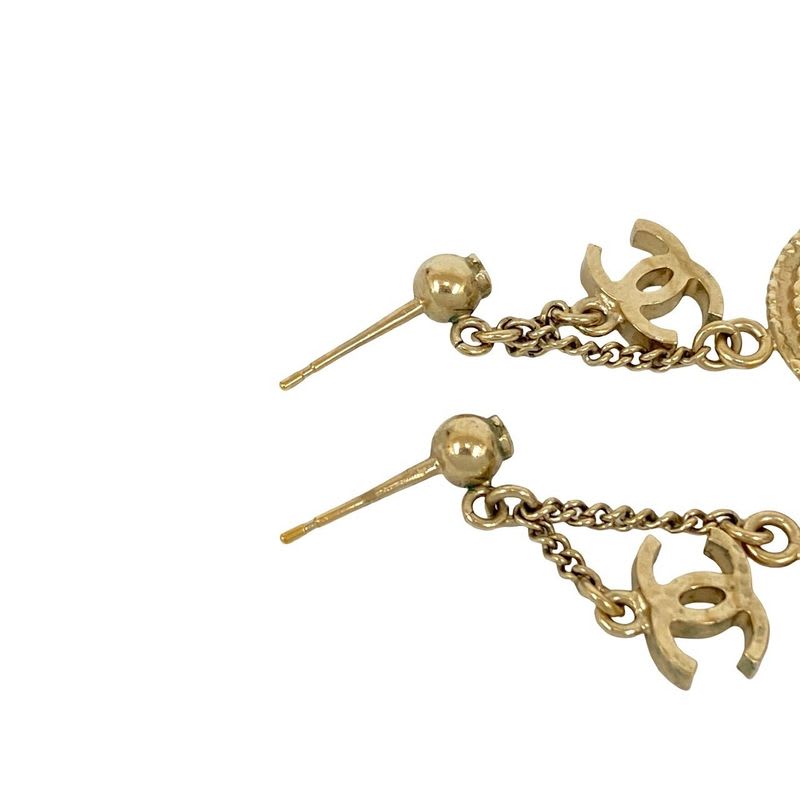 Chanel Vintage Coco Mark Coin Motif Earrings Accessories 15BP — view 4