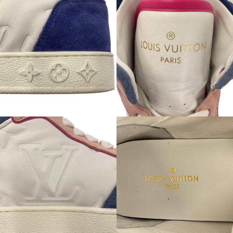 Louis Vuitton Leather Boon Box Line Logo High-cut Sneakers 34 1 2 White — view 7