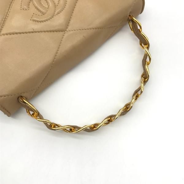 Chanel Quilted Chain Hand Bag Beige — view 6