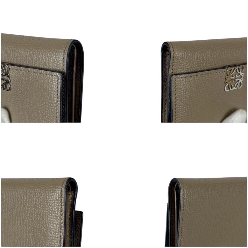 Loewe Anagram Trifold Wallet Pebble Grain Calf Sand Beige — view 5