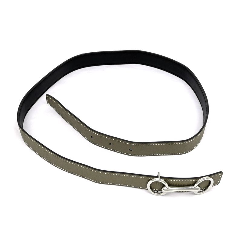 Hermes Elitage Belt 80 cm Black Etoupe Silver Hardware — view 4