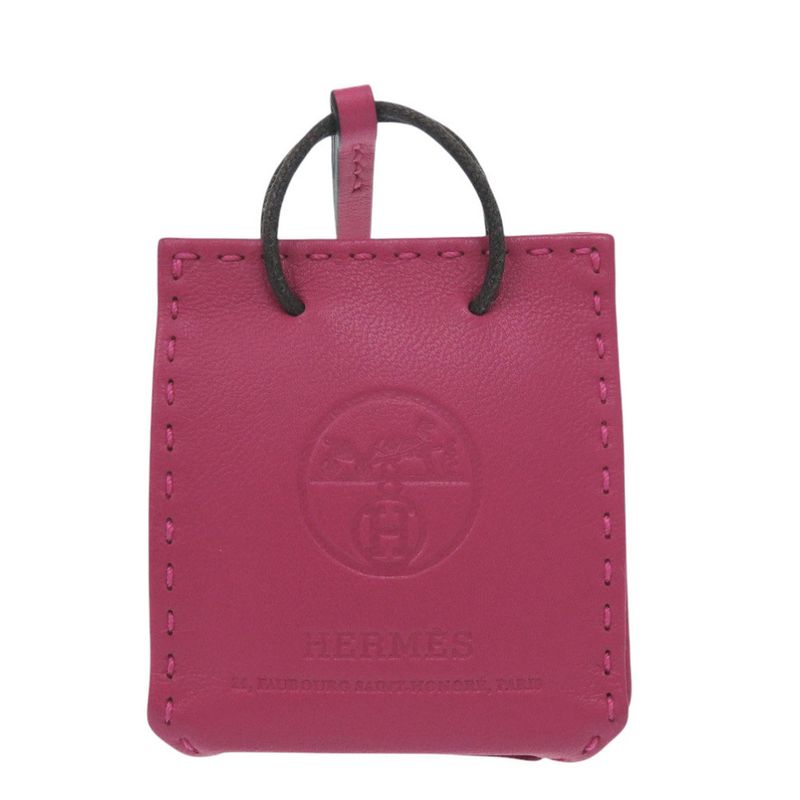 Hermes Sac Oranje Bag Charm Lambskin Rose Mexico Engraved Y Pink Key — view 3