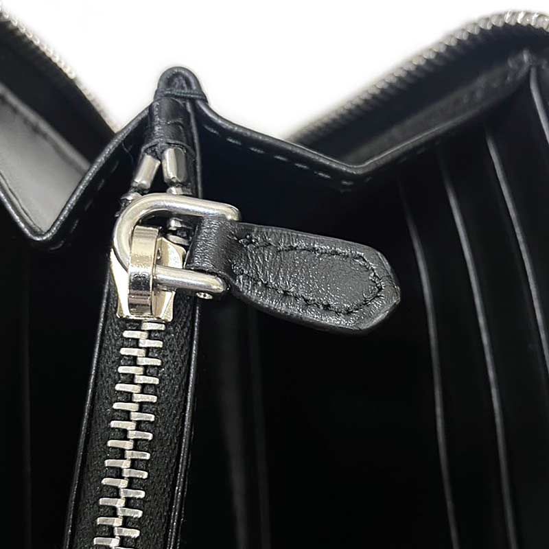 Prada Zip Around Long Wallet Black Leather — view 7