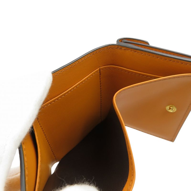 Fendi Fize 8 M0395 Karung Leather Gold Hardware Yellow Trifold Wallet 1050 — view 5