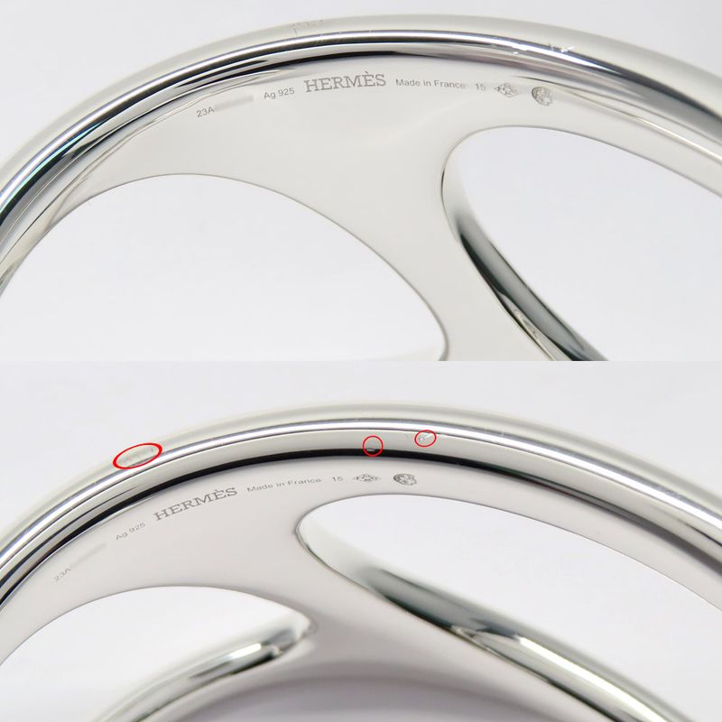 Hermes Bracelet Chaine D'ancre Punk Bangle 15 AG 925 Silver Manufactur — view 8