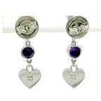 Gucci Silver Heart Amethyst Earrings 4.7 g 925 Engraved — view 5