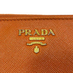 Prada Round Zipper Long Wallet Orange 1 Ml506 Saffiano — view 8