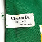 Dior Trotter Pattern Silk Scarf Orange Green — view 5