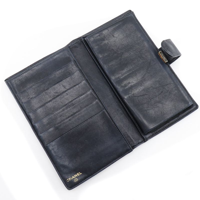 Chanel Caviar Leather Black Long Wallet — view 5