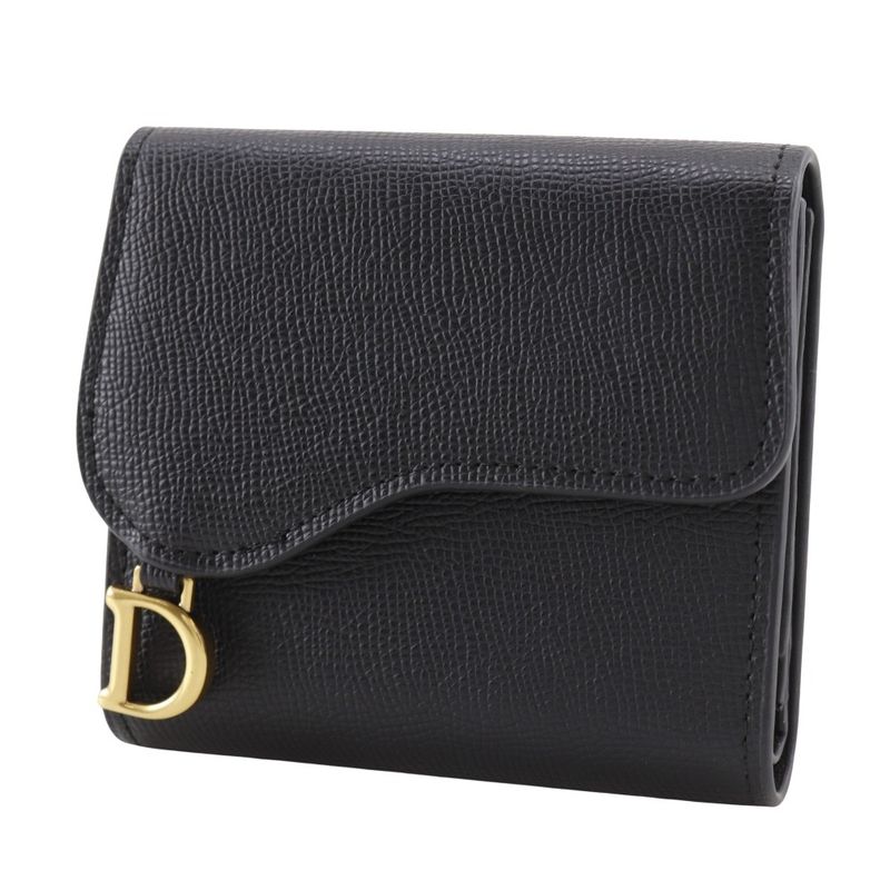 Dior Compact Wallet Calf Black Trifold — view 2