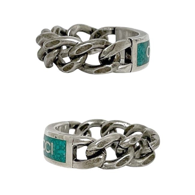 Gucci Ring Silver Green Never — view 5