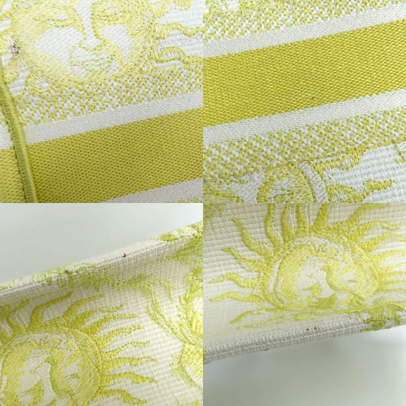 Christian Dior Book Tote Mini M1255 Zecq Handbag Yellow Canvas — view 8