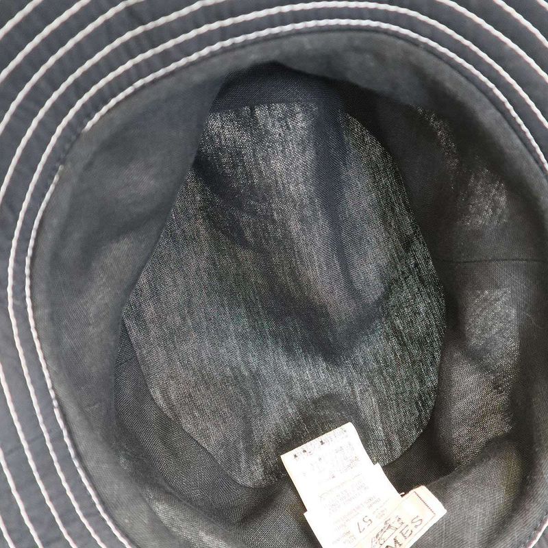 Hermes Cotton Linen Hat Black and White 57 — view 6
