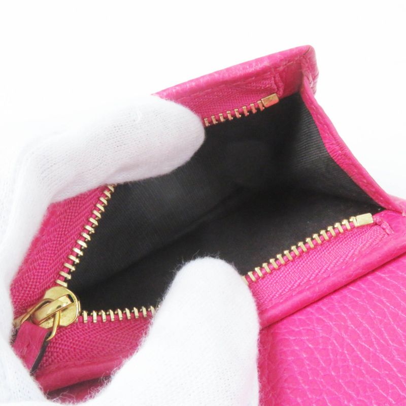Gucci GG Marmont Leather Mini Wallet Bifold Shocking Pink — view 8