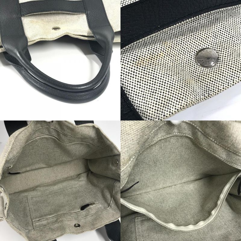 Hermes Handbag Sac Arne MM Toile Ash Black — view 8