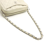 Chanel Shoulder Quilted Chain Lambskin White Bag — view 6