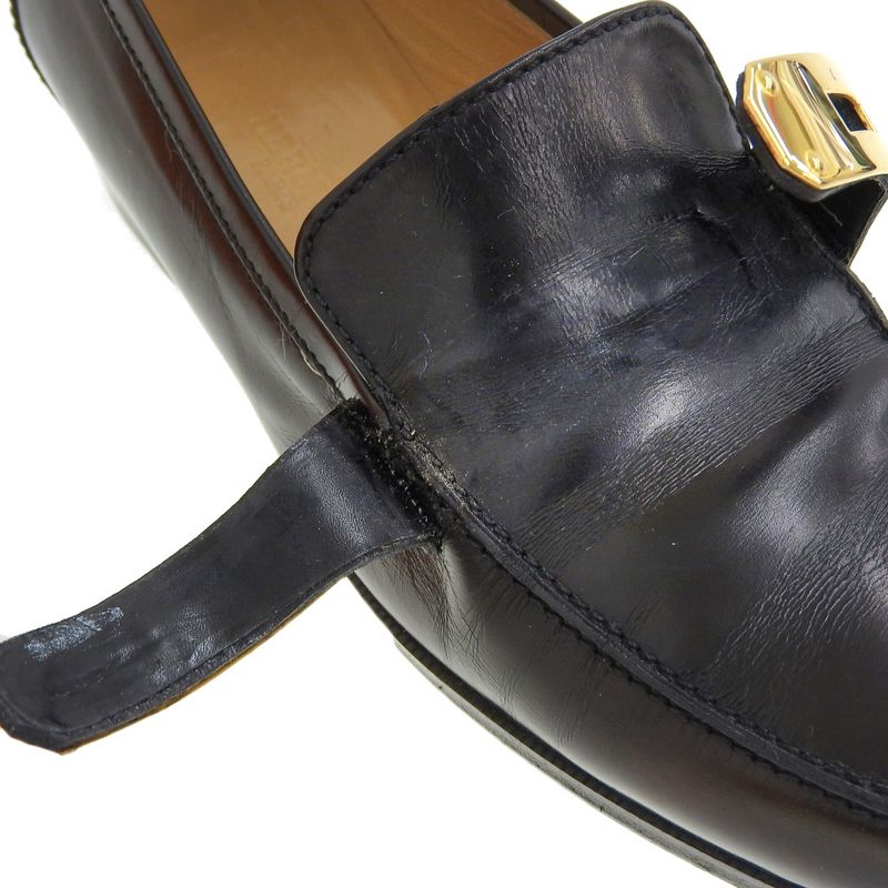Hermes Vintage Kelly Box Calf Leather Loafers Moccasins Dress Shoes — view 6