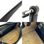 Loewe Handbag Amazona 28 Leather Black Silver Hardware 2-Way Shoulder Simple — view 8